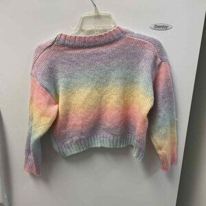 Bianjiajia Soft Rainbow Pastel Top Sweater Cardigan Size Small